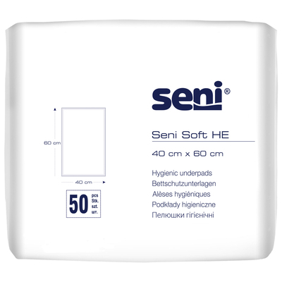 Пеленки Seni Soft HE одноразовые гигиенические 40х60 см, 50 шт
