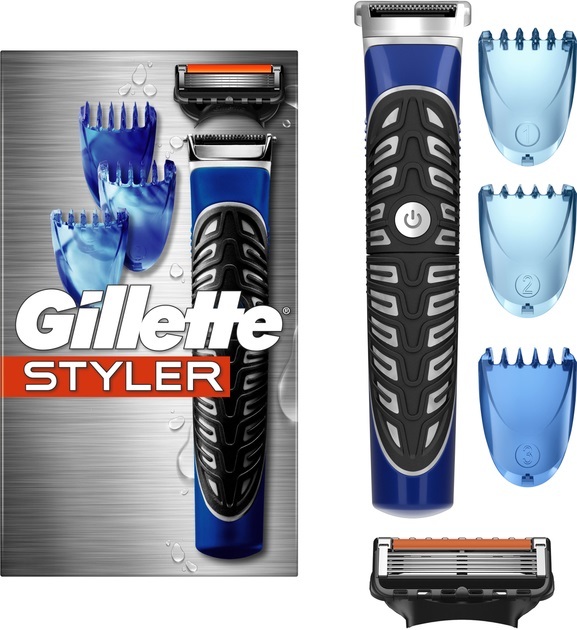Бритва-стайлер мужской Gillette Fusion5 ProGlide Styler с 1 сменным картриджем ProGlide Power + 3 насадки для моделирования бороды и усов