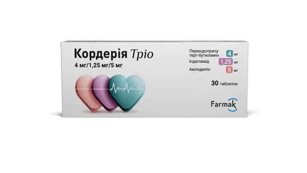 Кордерія тріо таблетки по 4 мг/1.25 мг/5 мг №30 (10х3)