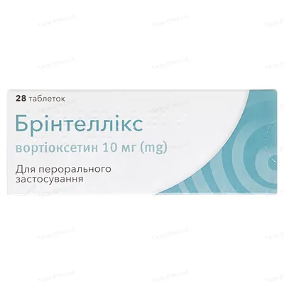 Брінтеллікс таблетки, в/плів. обол. по 10 мг №28 (14х2)