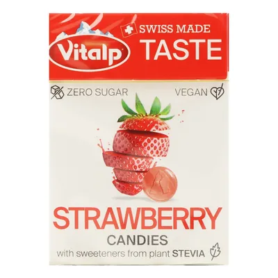 Льодяники Vitalp Taste зі смаком полуниці без цукру, 25