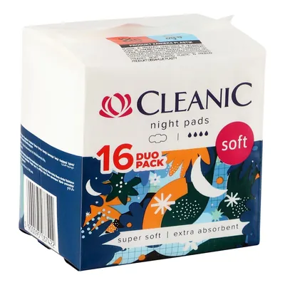 Прокладки гігієнічні Cleanic Soft Night, 16 шт