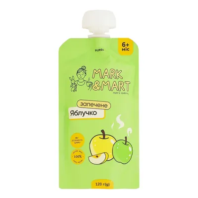 Пюре фруктове Mark & Mart Запечене яблучко без цукру, 120 г