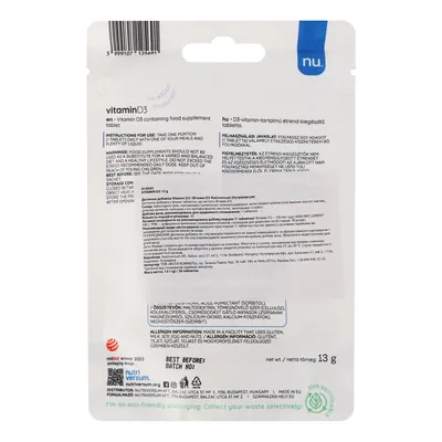 Вітамін D3 Nutriversum Vitamin D3 4000 МО таблетки №30