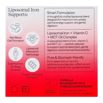 Залізо ліпосомальне з вітаміном С та MCT-олією Perla Helsa Liposomal Iron Vitamin C + MCT Oil капсули №60