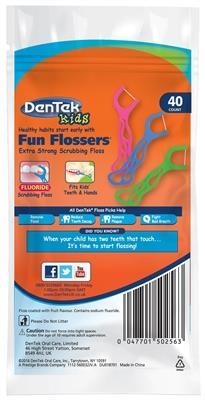 Флоси дитячі DenTek з тримачами, 40 штук