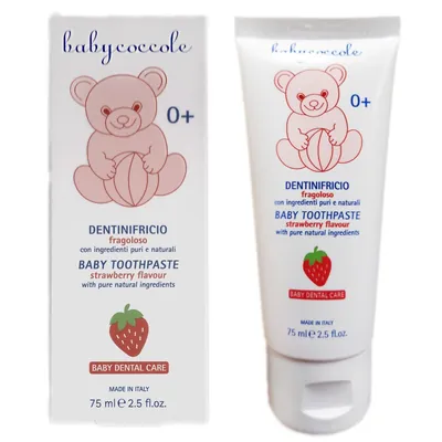 Зубна паста Babycoccole Суниця з вітамінами та кальцієм дитяча, 75 мл