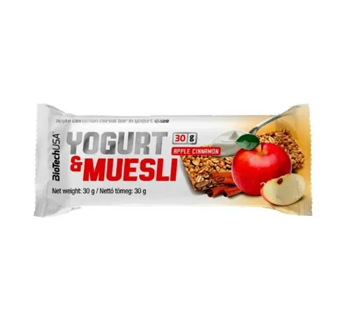 Батончик Biotech Yogurt & Muesli яблуко з корицею, 30 г