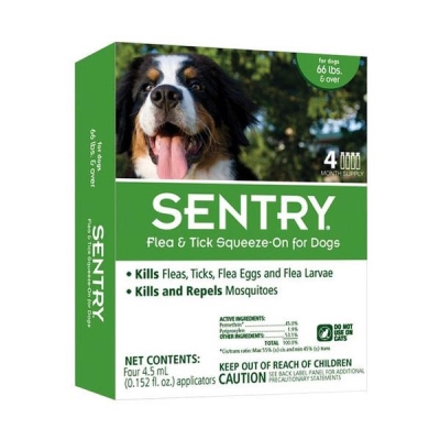 Капли на холку Sentry для собак весом более 30 кг от блох, клещей, комаров по 4,5 мл №1