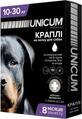 Капли на холку Unicum Complex от блох, клещей и гельминтов для собак весом 10-30 кг, 4 пипетки