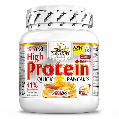 Суміш протеїнова Amix Nutrition Mr.Popper's High Protein Quick Pancakes для приготування панкейків, натуральний смак, 600 г