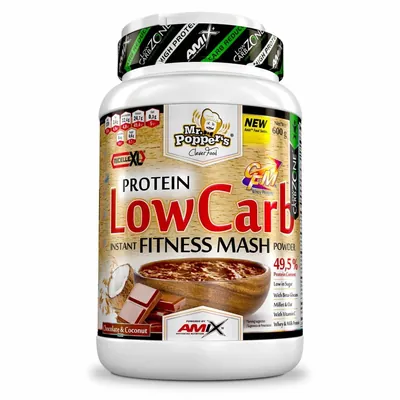 Суміш протеїнова Amix Nutrition Mr.Popper's Protein LowCarb Fitness Mash для приготування каш шоколад-кокос, 600 г