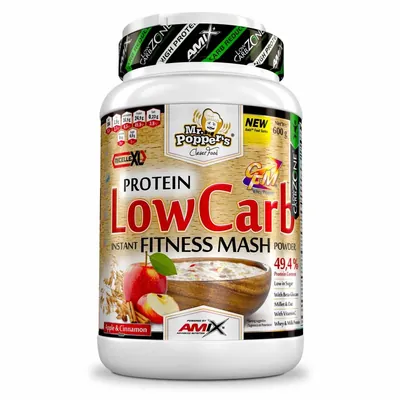 Суміш протеїнова Amix Nutrition Mr.Popper's Protein LowCarb Fitness Mash для приготування каш яблуко-кориця, 600 г