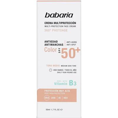 Крем солнцезащитный для лица Babaria SPF50+ антивозрастной тонирующий, 50 мл