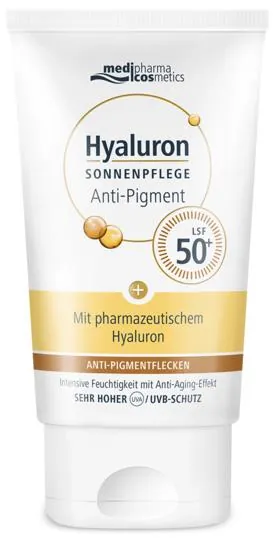 Крем для обличчя Medipharma Cosmetics Hyaluron сонцезахисний з SPF50+ антивіковий проти пігментних плям, 50 мл