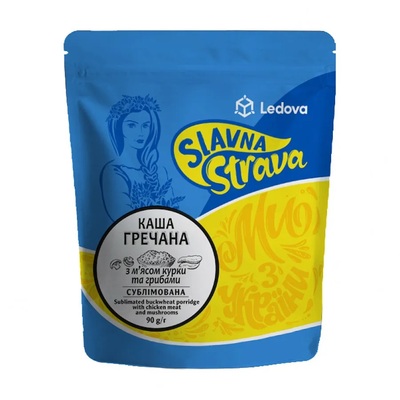 Каша гречневая Slavna stravа с мясом курицы и грибами сублимированная, 90 г