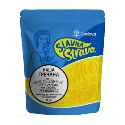 Каша гречана Slavna stravа з м'ясом курки та грибами сублімована, 90 г