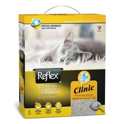 Наполнитель для кошачьего туалета Reflex Clinic бентонитовый свежий аромат, 6 л (5,1 кг)