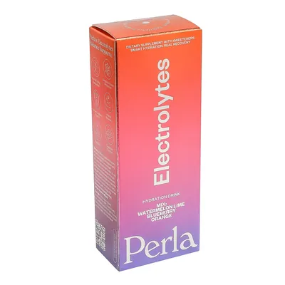 Електроліти Perla Helsa Electrolytes Mix зі смаком лохини, апельсина, кавуна та лайму, 9 стіків по 10 г