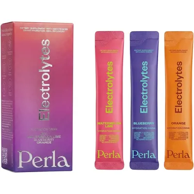 Електроліти Perla Helsa Electrolytes Mix зі смаком лохини, апельсина, кавуна та лайму, 9 стіків по 10 г