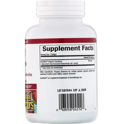 Концентрат журавлини Natural Factors CranRich Cranberry Concentrate 500 мг, 90 капсул