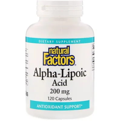 Альфа-ліпоєва кислота Natural Factors Alpha-Lipoic Acid 200 мг, 120 капсул