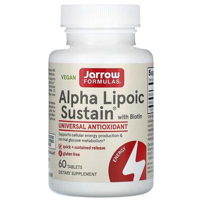 Альфа-ліпоєва кислота з біотином Jarrow Formulas Alpha Lipoic Sustain with Biotin 300 мг, 60 таблеток
