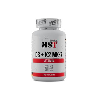 Витамин Д3 и К2 (MK7) MST Nutrition Vitamin D3+K2 MK-7, 60 капсул