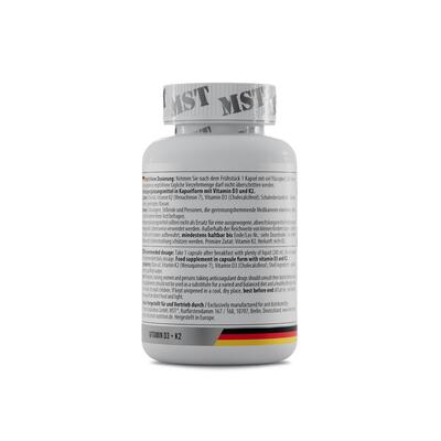 Витамин Д3 и К2 (MK7) MST Nutrition Vitamin D3+K2 MK-7, 60 капсул