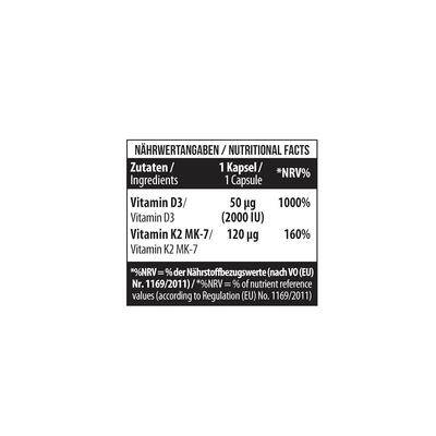 Витамин Д3 и К2 (MK7) MST Nutrition Vitamin D3+K2 MK-7, 60 капсул