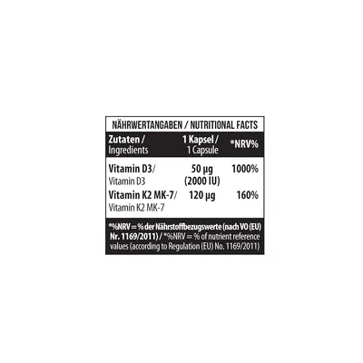 Вітамін Д3 и К2 (MK7) MST Nutrition Vitamin D3 + K2 MK-7, 60 капсул