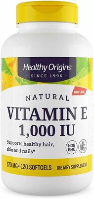 Витамин Е Healthy Origins Vitamin E 1000 МЕ, 120 гелевых капсул