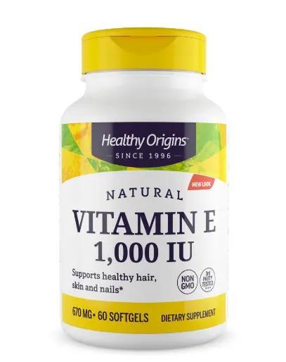 Вітамін Е Healthy Origins Vitamin E 1000 МО, 60 гелевих капсул