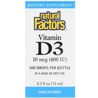 Вітамін D3 для дітей Natural Factors Vitamin D3 for Kids 400 МО, 15 мл