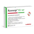Конкор таблетки, в/плів. обол. по 10 мг №50 (25х2)