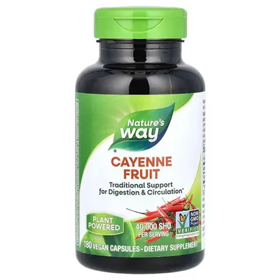 Каєнський перець Nature's Way Cayenne 40,000 SHU/г, 180 капсул