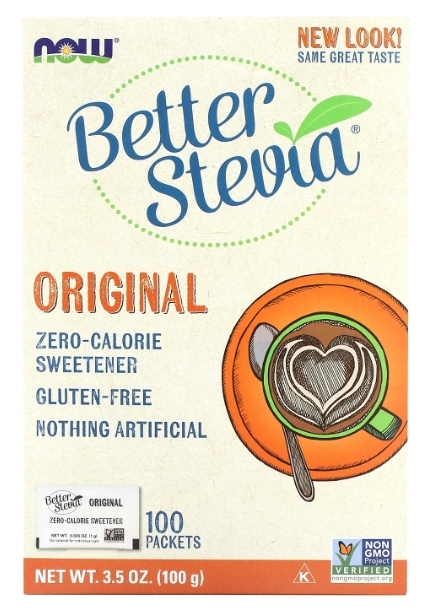 Стевія NOW Better Stevia порошок, 100 пакетиків