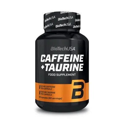 Кофеїн та таурин Biotech Caffeine + Taurine, 60 капсул