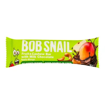 Батончик Bob Snail Bar яблуко, манго, кеш'ю, кріспи кіноа з молочним шоколадом, 35 г
