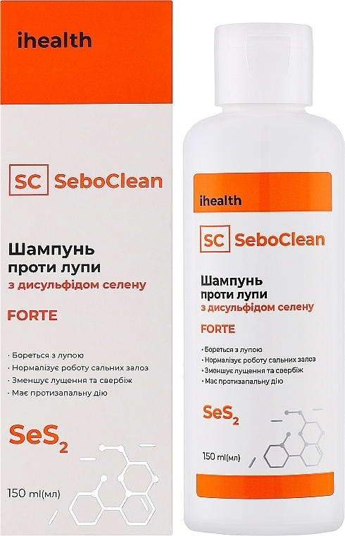 Шампунь ihealth SeboClean Forte с дисульфидом селена против перхоти, 150 мл