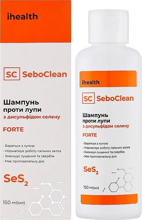 Шампунь Ihealth SeboClean Forte з дисульфідом селену проти лупи, 150 мл