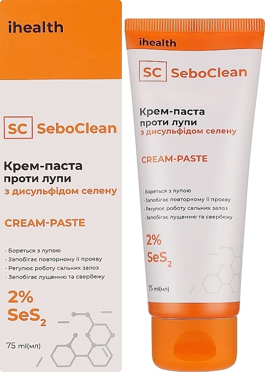 Крем-паста ihealth SeboClean для волос с дисульфидом селена против перхоти, 75 мл