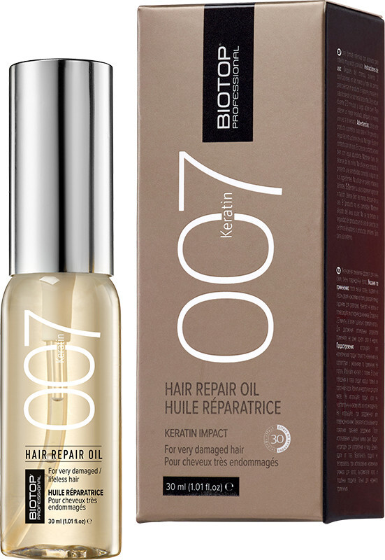 Масло для волос Biotop 007 Keratin с кератином, 30 мл