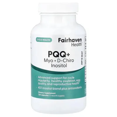 Піролохінолінхінон + Міо + D-хіроінозитол Fairhaven Health PQQ + Myo + D-Chiro Inositol, 120 капсул