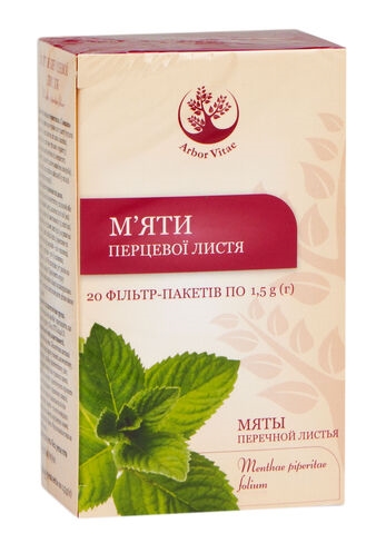 Мяты перечной листья по 1.5 г №20 в фил.-пак.