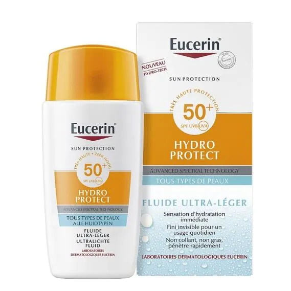 Флюїд сонцезахисний для обличчя Eucerin Sun Protection SPF50+ Hydro Protect ультралегкий (66961), 50 мл