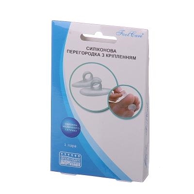 Перегородка межпальцевая Foot Care TS-110 силиконовая, с креплением, размер L (39 - 46), 1 пара