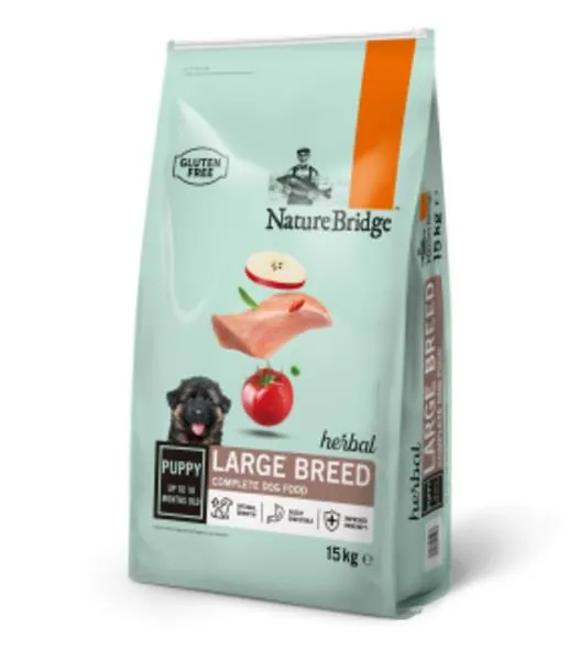 Корм сухий для цуценят великих порід Nature Bridge Herbal з куркою, 15 кг
