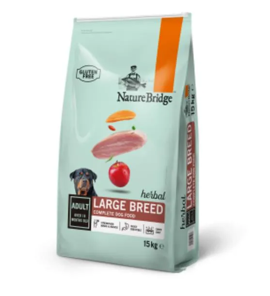 Корм сухий для цуценят великих порід Nature Bridge Herbal з індичкою, 15 кг