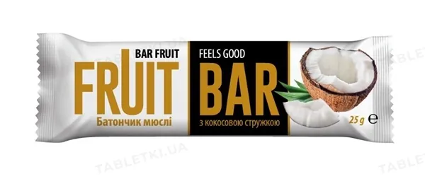 Батончик-мюслі Fuit Bar Feels Good з кокосовою стружкою, 25 г